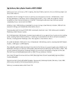 A preview of a PDF biography for Hawkins, Anthony Henry Ryder
